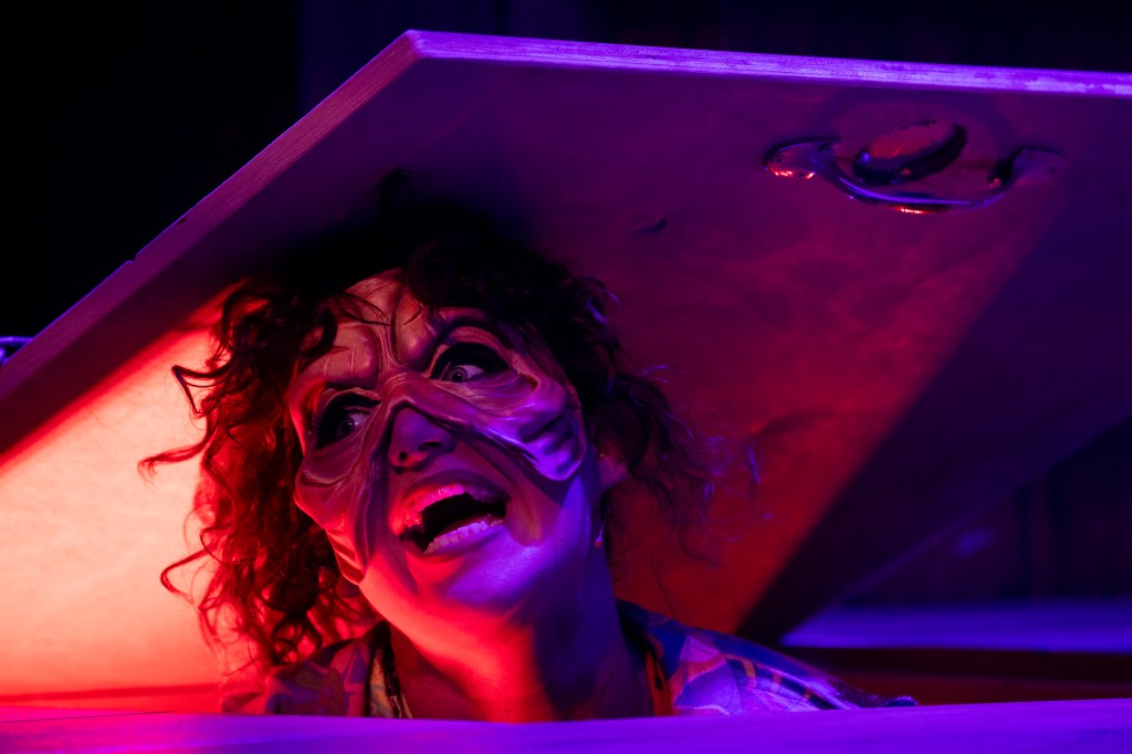 Evil Dead The Musical production image showing horror comedy action with blood, chaos and high energy performances