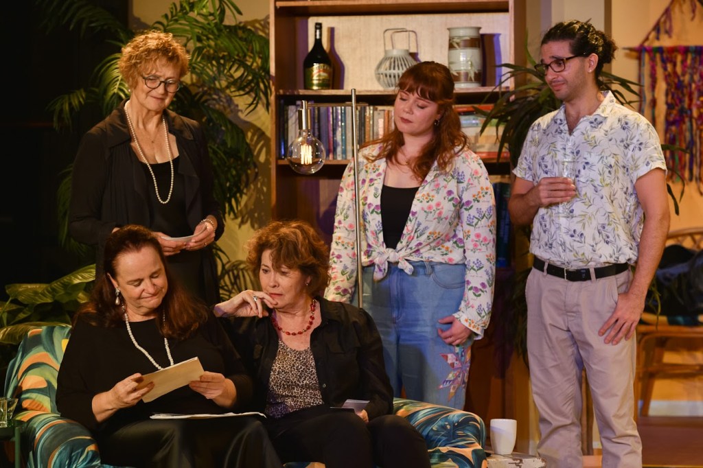 Exit Laughing theatre play image showing a lively comedy about friendship, chaos and  women embracing life